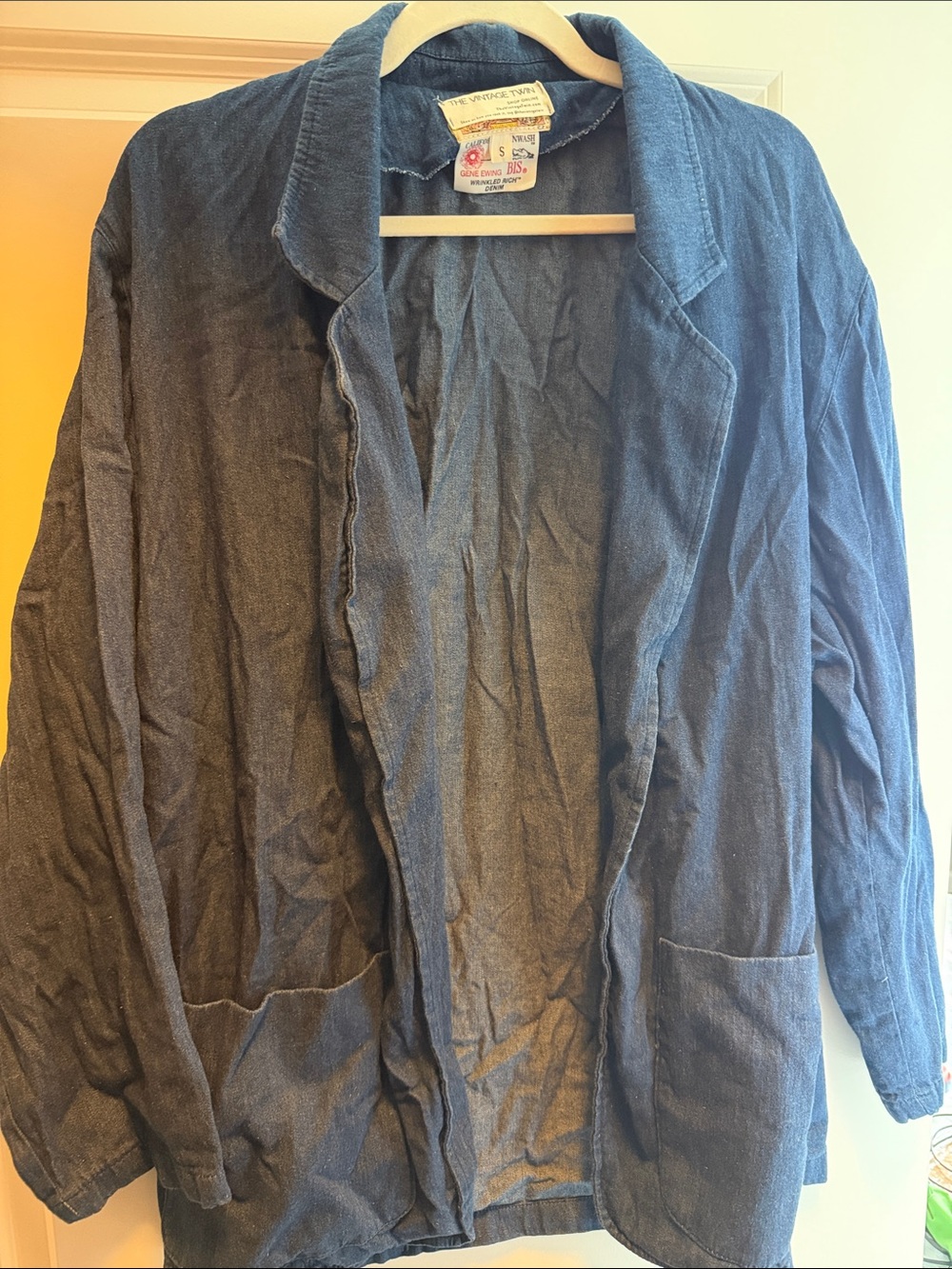 Vintage Indigo Men's Open-Front Jacket